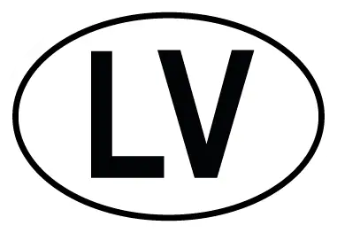 Autocollant LV - Code Pays Lettonie