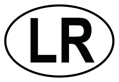 Autocollant LR - Code Pays Liberia