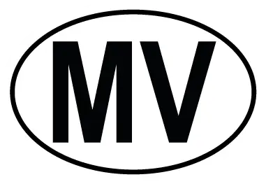 Autocollant MV - Code Pays Maldives