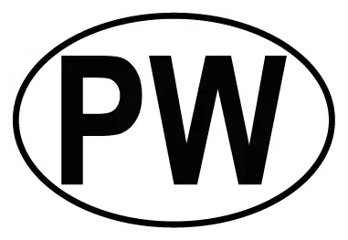 Autocollant PW - Code Pays Palaos