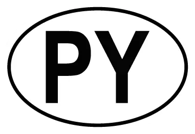 Autocollant PY - Code Pays Paraguay