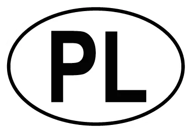 Autocollant PL - Code Pays Pologne