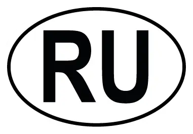 Autocollant RU - Code Pays Russie