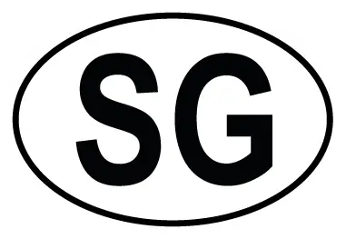 Autocollant SG - Code Pays Singapour