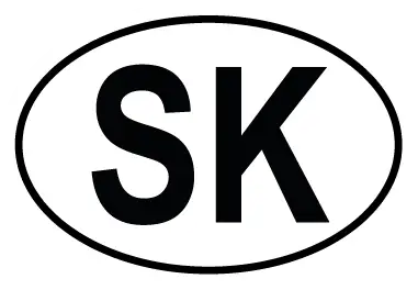 Autocollant SK - Code Pays Slovaquie