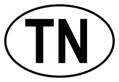 Autocollant TN - Code Pays Tunisie