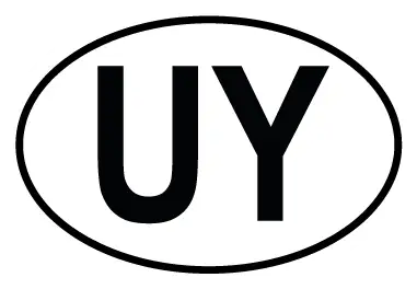 Autocollant UY - Code Pays Uruguay