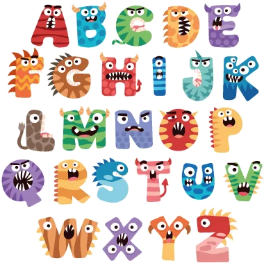 Autocollant Alphabet Enfant Monstre