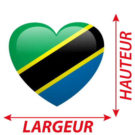 Détail Sticker Love Drapeau Tanzanie