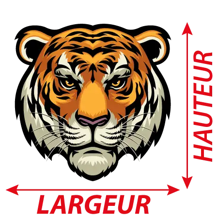 Détail Autocollant Tête de Tigre