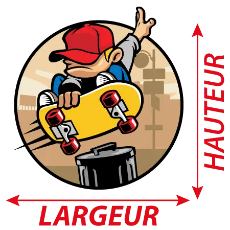 Détail Autocollant Logo Skateur