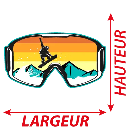 Détail Autocollant Lunettes Snowboard