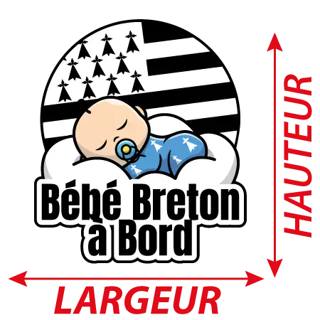 Autocollant bébé a bord - A l'aise breizh - Autocollants bretons 