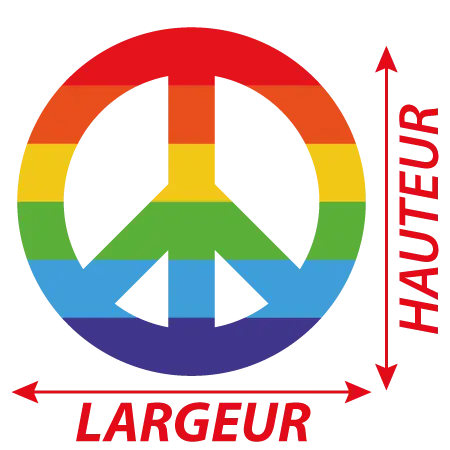 Détail Sticker peace and love coloré