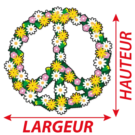 Détail Sticker peace & love fleur