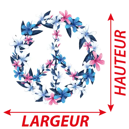 Détail Sticker peace and love fleur