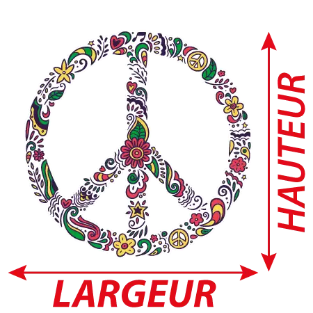 Détail Autocollant peace and love symbole