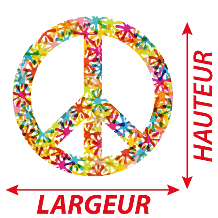 Détail Autocollant peace and love solidarité