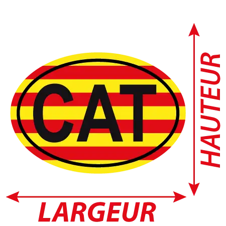 Détail Sticker CAT avec drapeau catalan