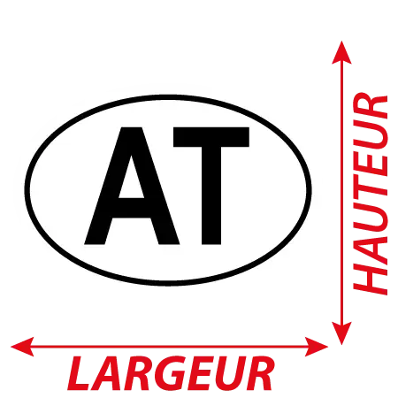 Détail Autocollant AT - Code Pays Autriche