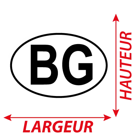 Détail Autocollant BG - Code Pays Bulgarie