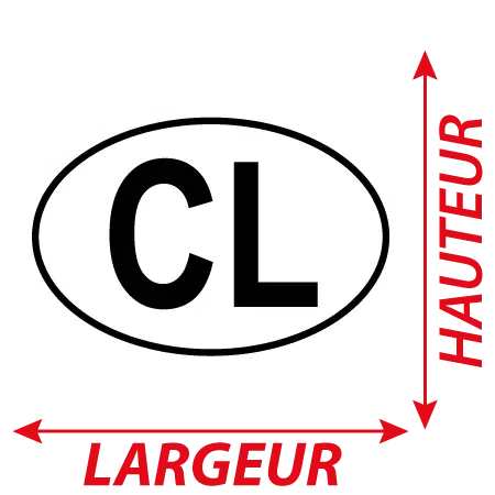 Détail Autocollant CL - Code Pays Chili