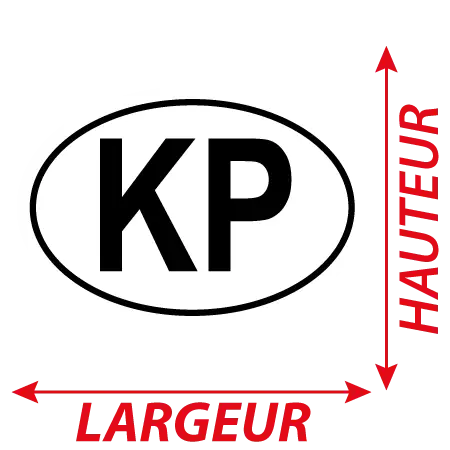 Détail Autocollant KP - Code Pays Corée du Nord