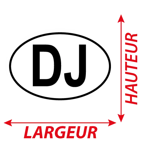 Détail Autocollant DJ - Code Pays Djibouti