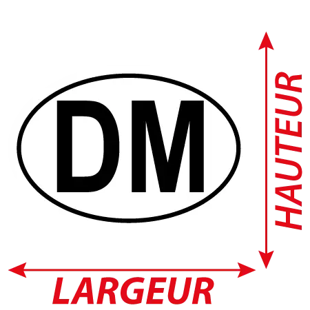Détail Autocollant DM - Code Pays Dominique