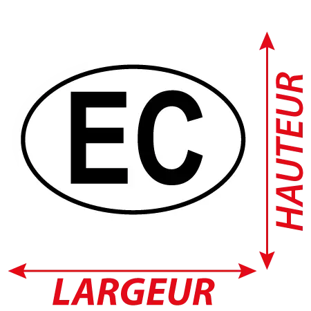 Détail Autocollant EC - Code Pays Équateur