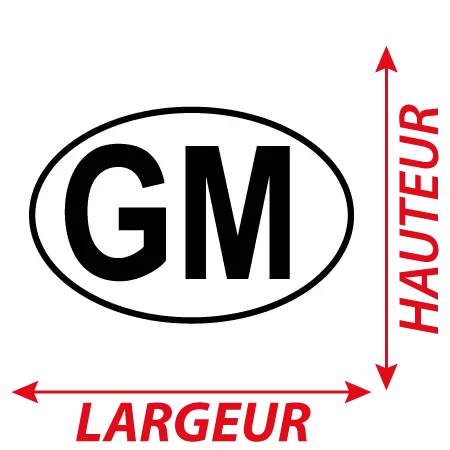 Détail Autocollant GM - Code Pays Gambie