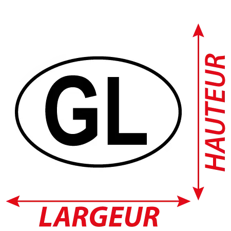 Détail Autocollant GL - Code Pays Groenland