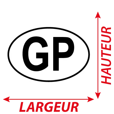 Détail Autocollant GP - Code Pays Guadeloupe