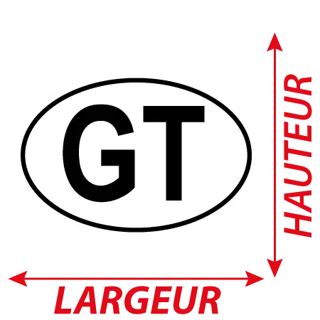Détail Autocollant GT - Code Pays Guatemala