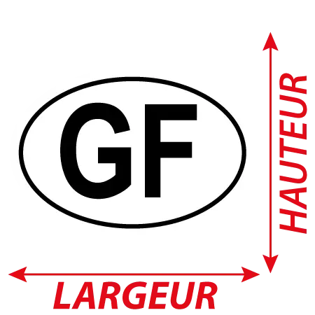 Détail Autocollant GF - Code Pays Guyane