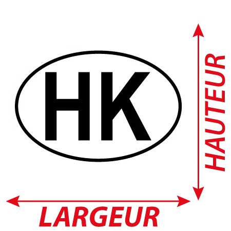 Détail Autocollant HK - Code Pays Hong Kong