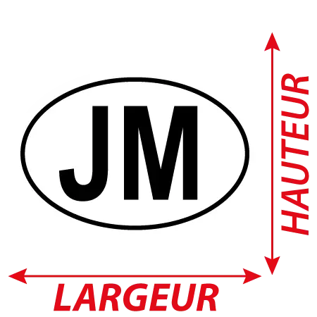 Détail Autocollant JM - Code Pays Jamaïque