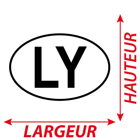 Détail Autocollant LY - Code Pays Libye