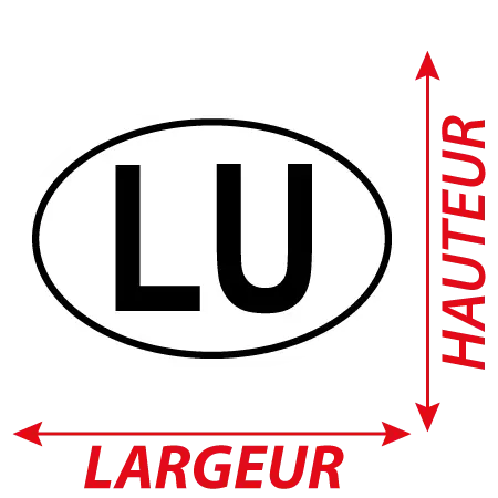 Détail Autocollant LU - Code Pays Luxembourg