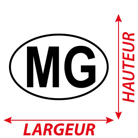 Détail Autocollant MG - Code Pays Madagascar