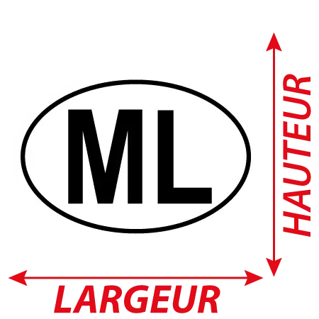 Détail Autocollant ML - Code Pays Mali