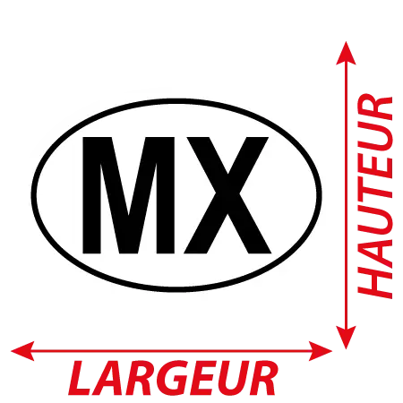 Détail Autocollant MX - Code Pays Mexique