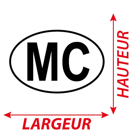 Détail Autocollant MC - Code Pays Monaco