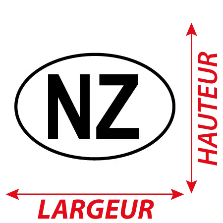 Détail Autocollant NZ - Code Pays Nouvelle-Zélande