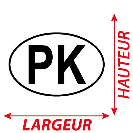 Détail Autocollant PK - Code Pays Pakistan