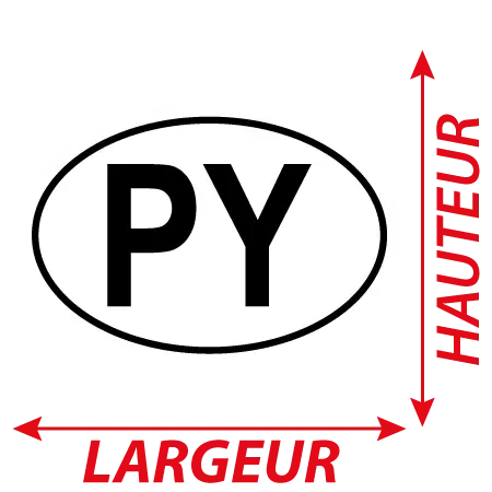 Détail Autocollant PY - Code Pays Paraguay