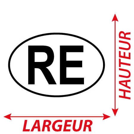 Détail Autocollant RE - Code Pays La Réunion
