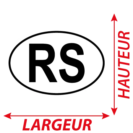 Détail Autocollant RS - Code Pays Serbie