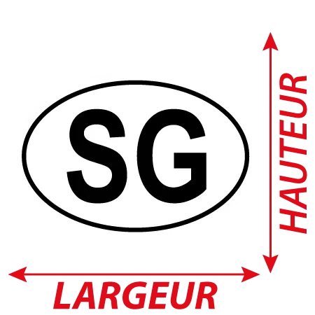 Détail Autocollant SG - Code Pays Singapour