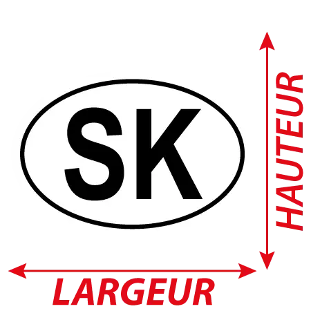 Détail Autocollant SK - Code Pays Slovaquie